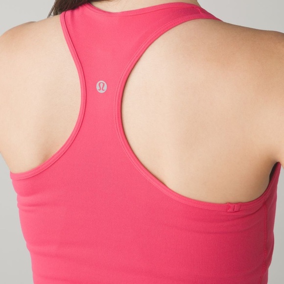 10 Lululemon Cool Racerback tank top BOOM JUICE workout shirt hot pink stretch - Picture 4 of 10